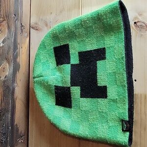 Minecraft Creeper Green and Black Beanie Hat Stretch Adult Unisex